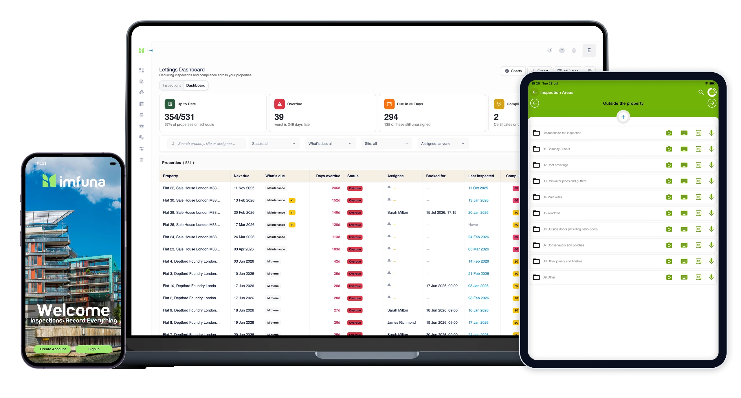 Imfuna for lettings & property management: the mobile app, web platform and published report