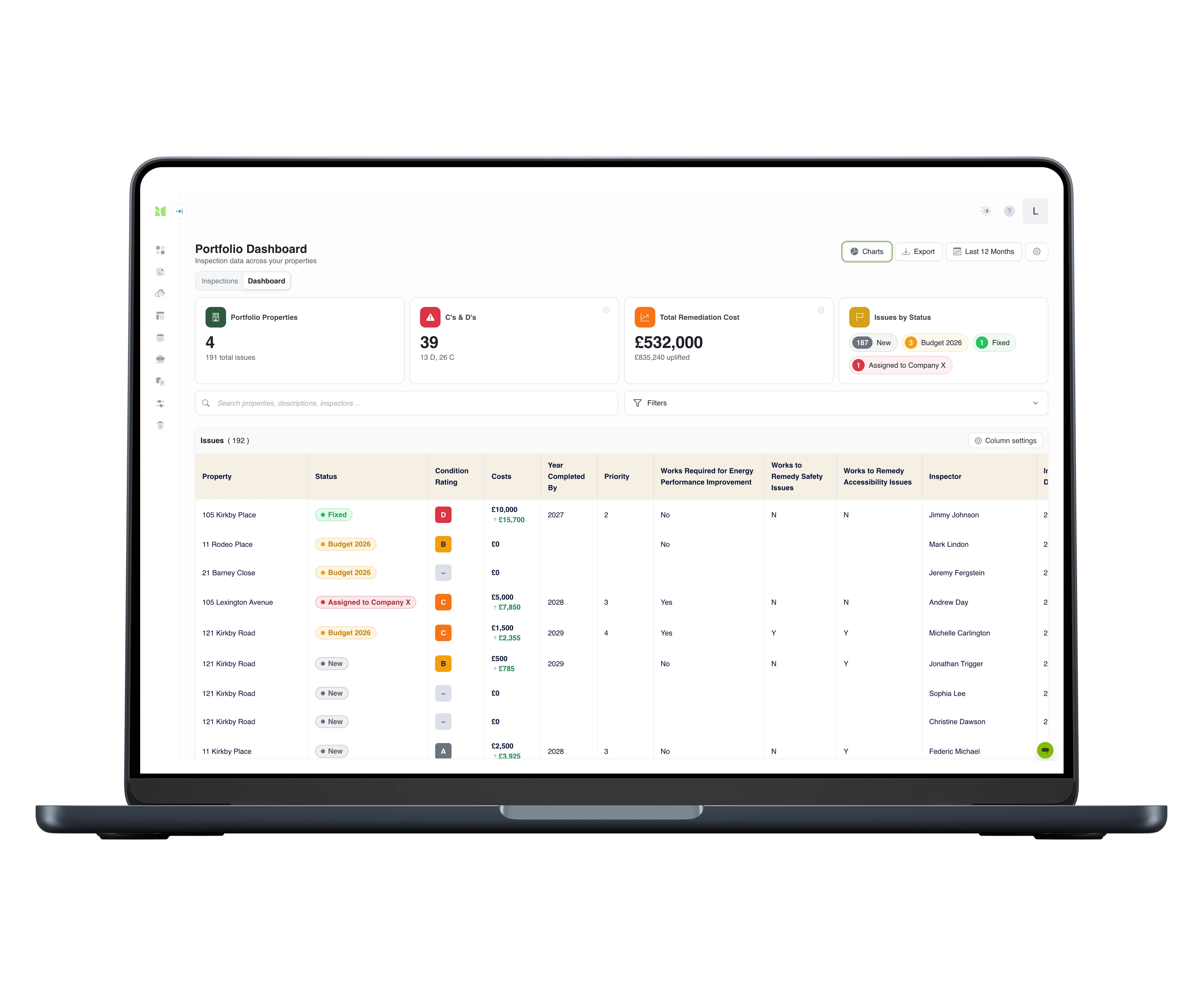 Portfolio dashboard