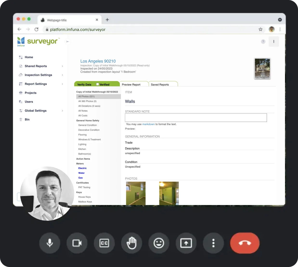 Imfuna inspection reports on desktop and mobile