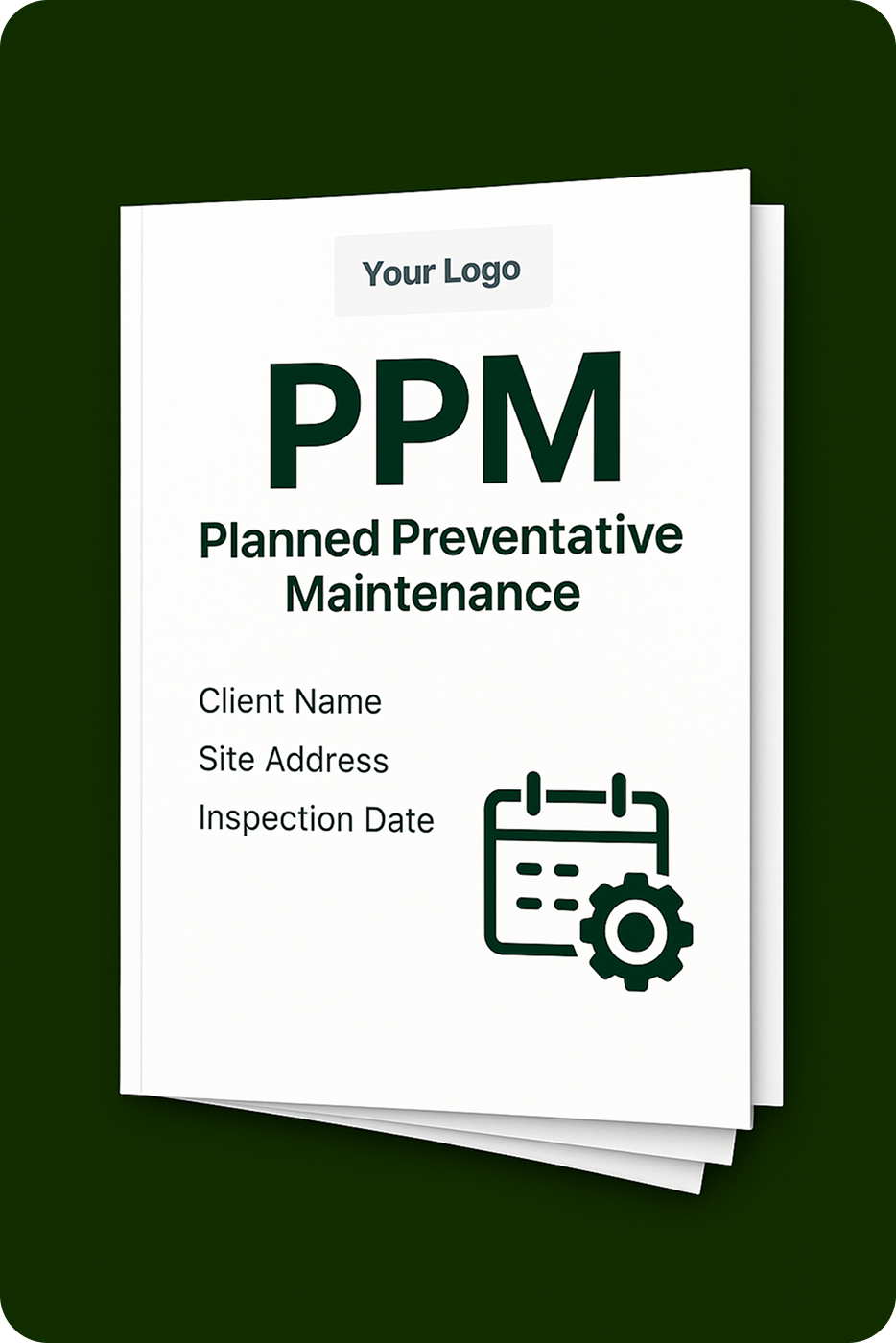 PPM Planned Preventative Maintenance Report Cover